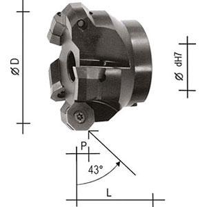 9845H - INSERTS HOLDER FOR MILLING WITH MECHANICAL FIXING - Prod. SCU